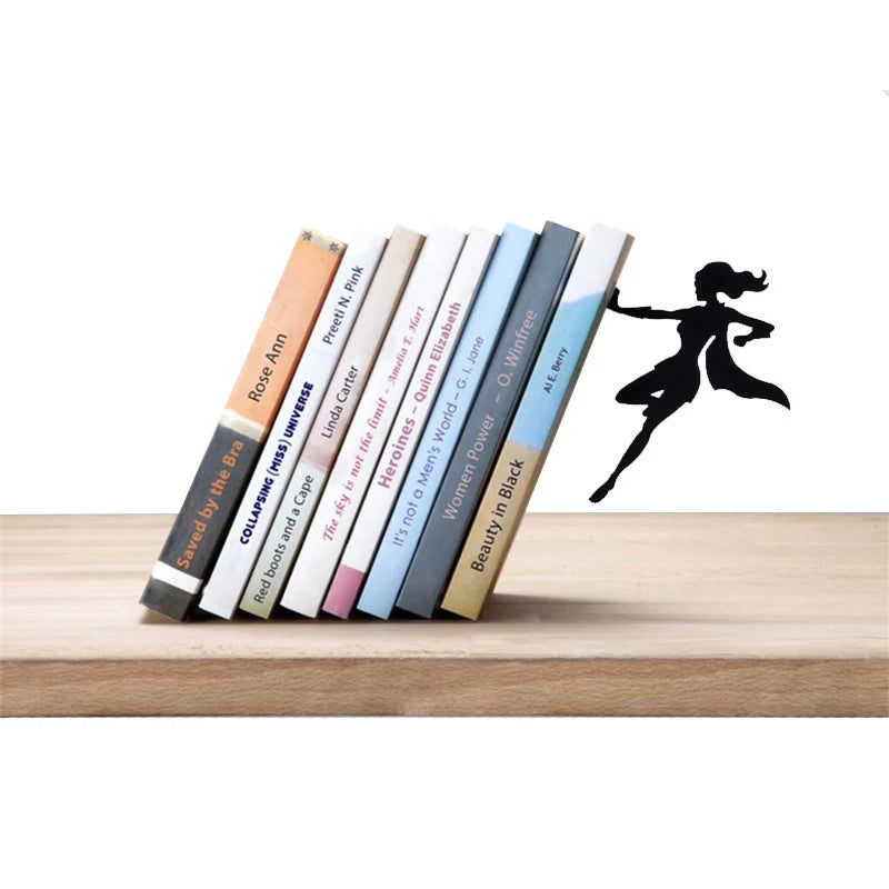 Superhero Bookend Figurines – Stylish Metal Bookshelf