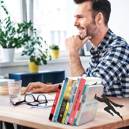 Superhero Bookend Figurines – Stylish Metal Bookshelf