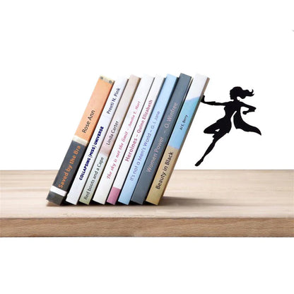 Superhero Bookend Figurines – Stylish Metal Bookshelf