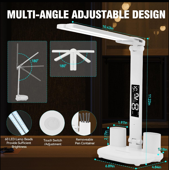 LED Desk Lamp with Pen Holder